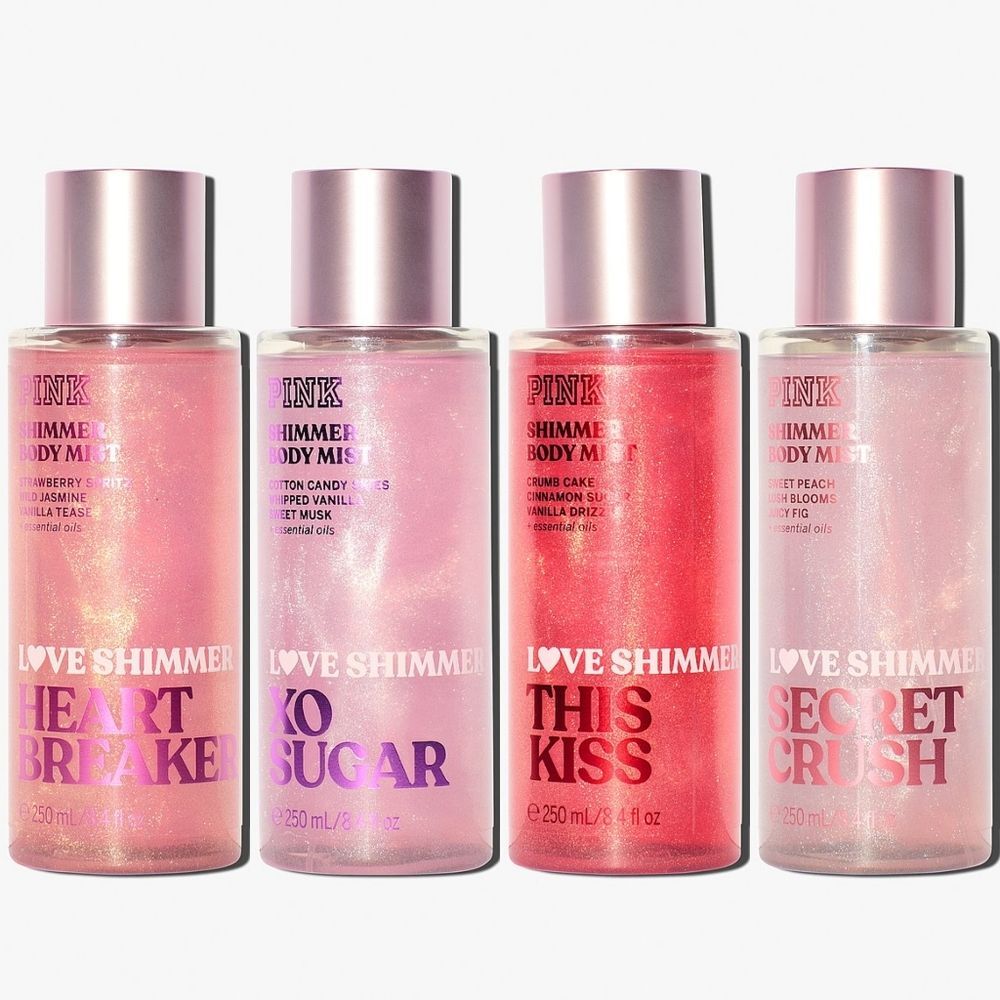 Victoria's Secret PINK Fragrance Shimmer Body Mist Variety Set of 4 NEW RARE